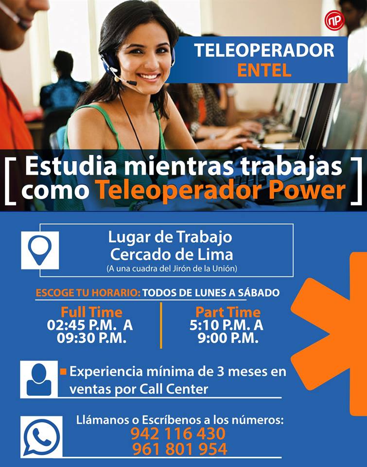 Teleoperador de ventas Entel