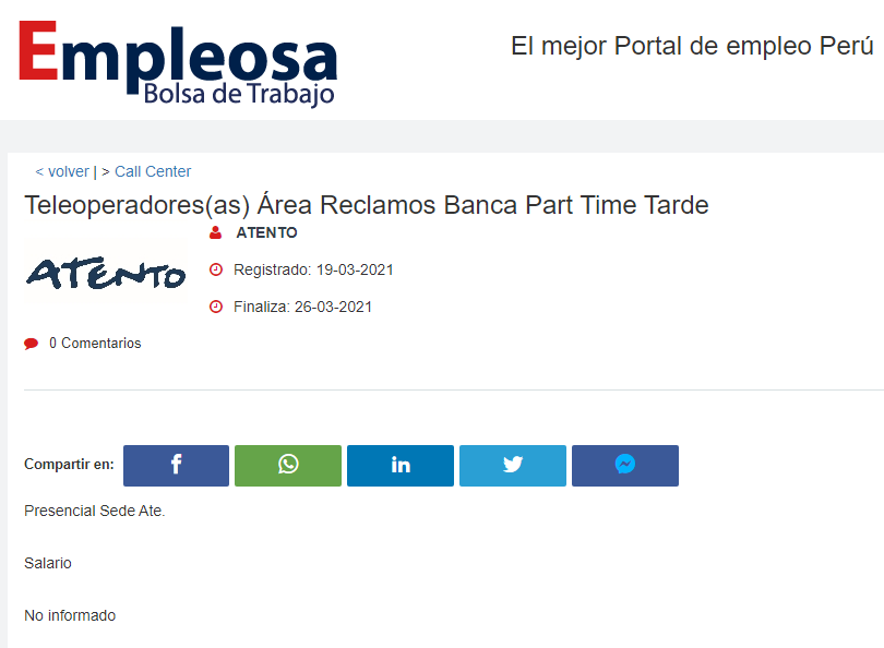 Teleoperadores(as) Área Reclamos Banca Part Time Tarde