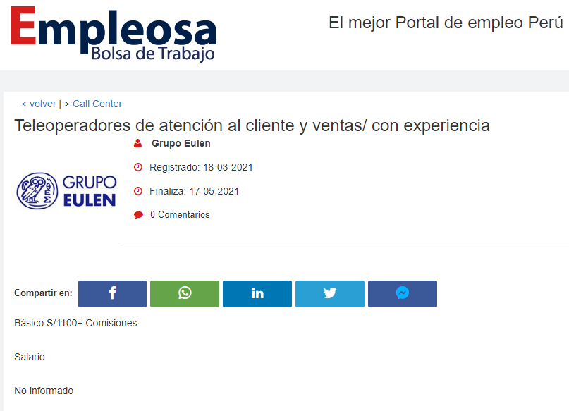 Teleoperadores de atención al cliente y ventas/ con experiencia