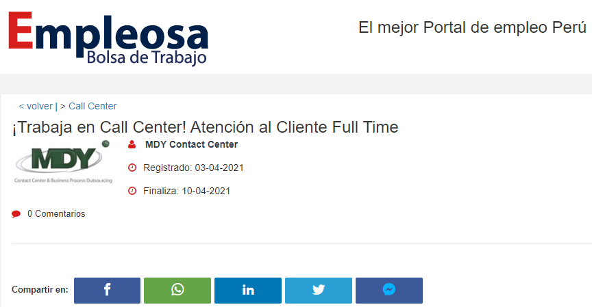 ¡Trabaja en Call Center! Atención al Cliente Full Time